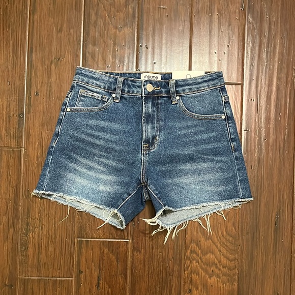 NEW Insane Gene High Rise Midi Shorts Denim Size XS - Picture 6 of 10